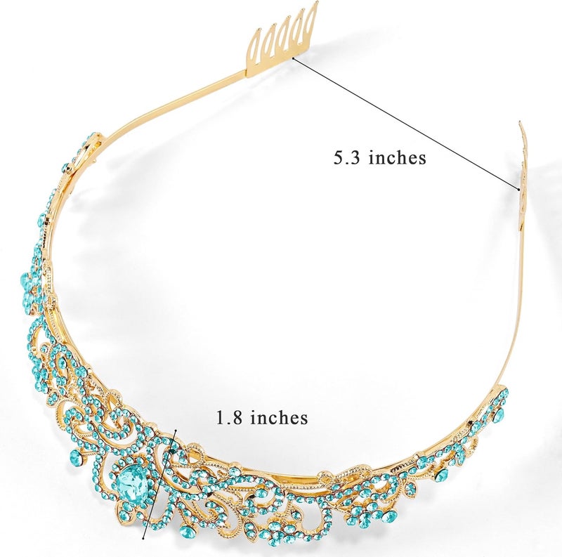 TAROSE Crowns for Women, Queen Crystal Gold Silver Tiaras with White Rhinestone and Combs, Goddess Crown for Wedding Bride Birthday Princess Bridal Shower Hair Accessories for Women - Image 2